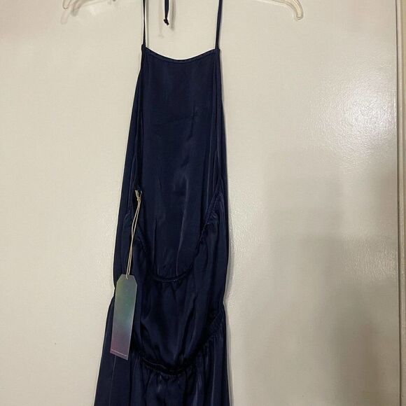 NWT Revolve Show me Your Mumu Heather halter navy side slit maxi dress small - Picture 8 of 10
